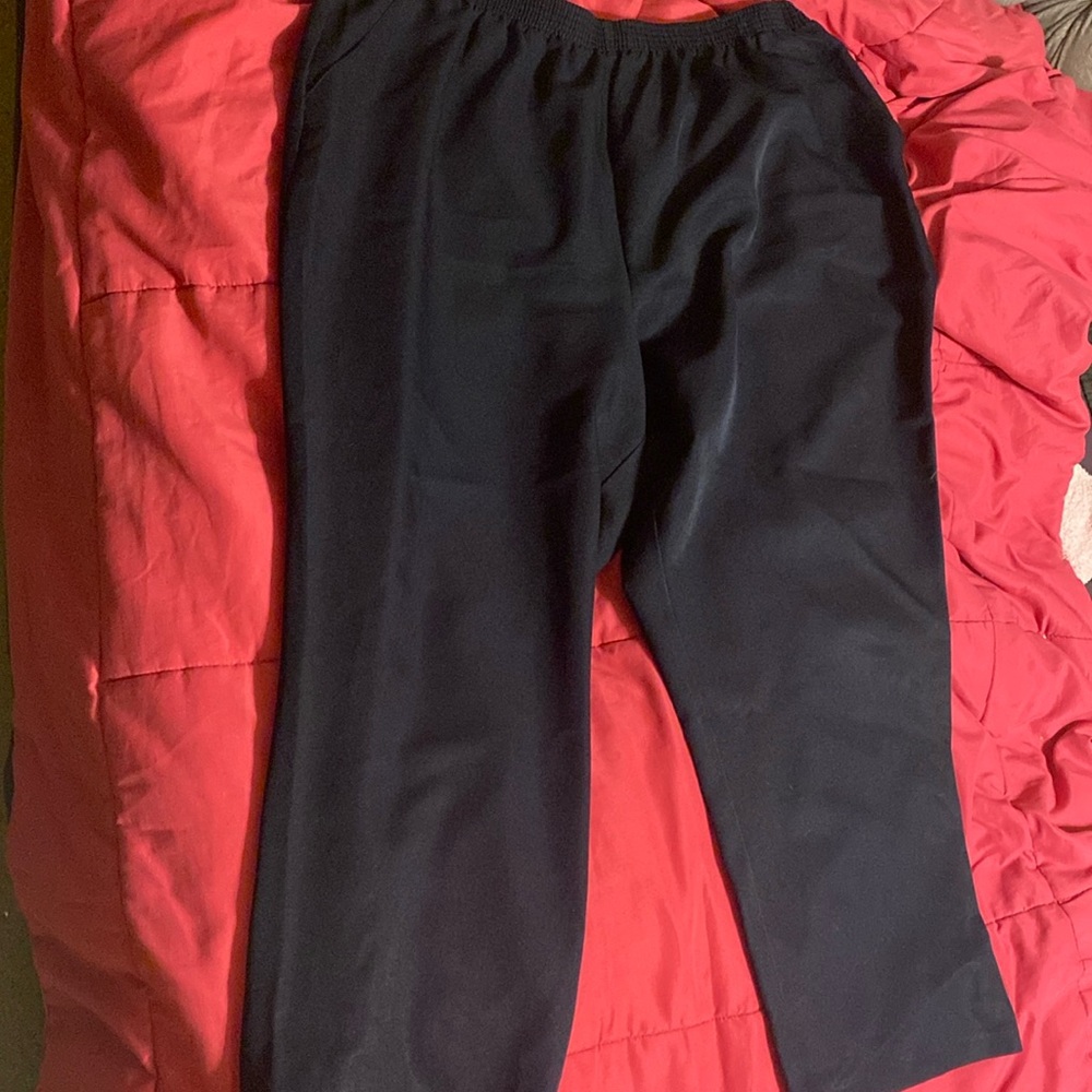 Dark Blue Slacks With Elastic Waist Band